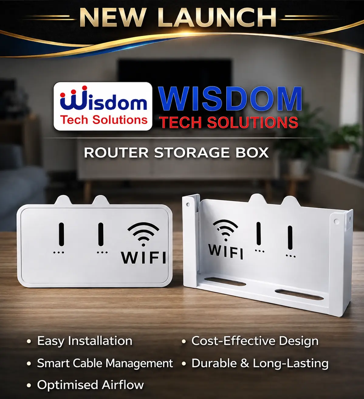 WiFi Router Storage Box Wall Mount
